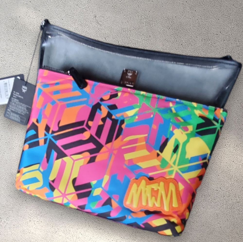 NWT MCM Multicolored 2 in 1 Pouch